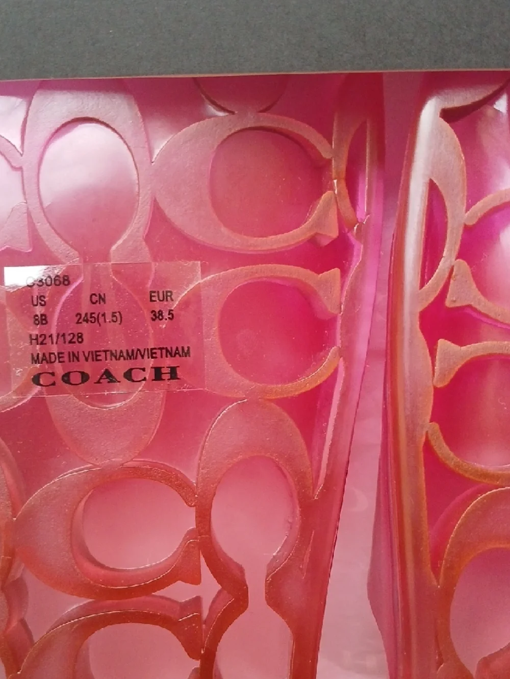 Coach Pink Jelly Slide Sandals - Picture 5 of 9